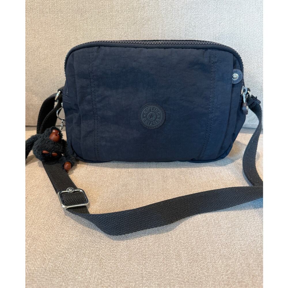 Kipling‎ Messenger Crossbody Shoulder Bag Monkey Navy Blue Nylon Canvas